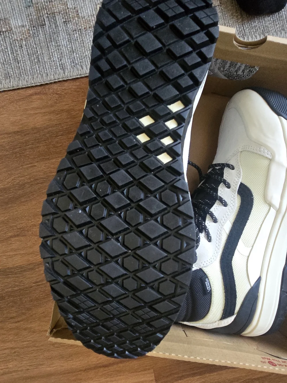 Vans All-TRac High-Top Sneakers in Cream & Black